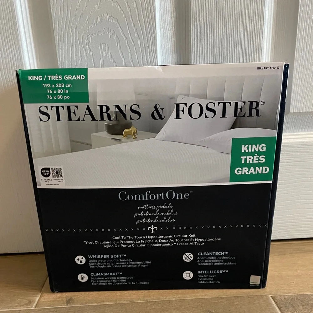 Sterns and Foster Comfort One Mattress Protector King Size New In Box